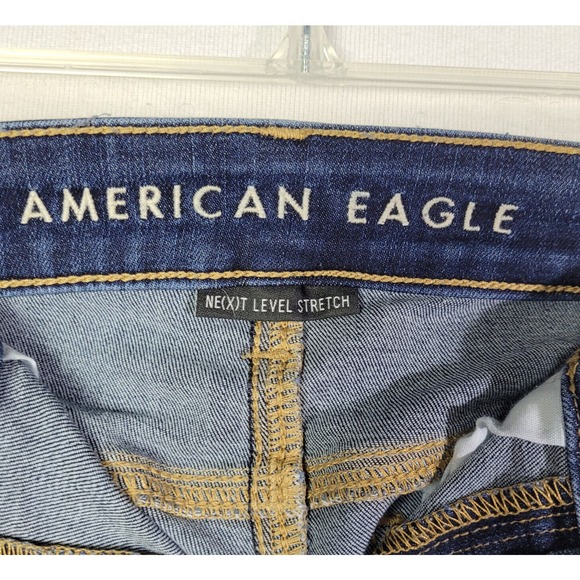 American Eagle Jean Blue Denim Womens Size 4 Skinny Mid Rise Next Level Stretch - Picture 5 of 13